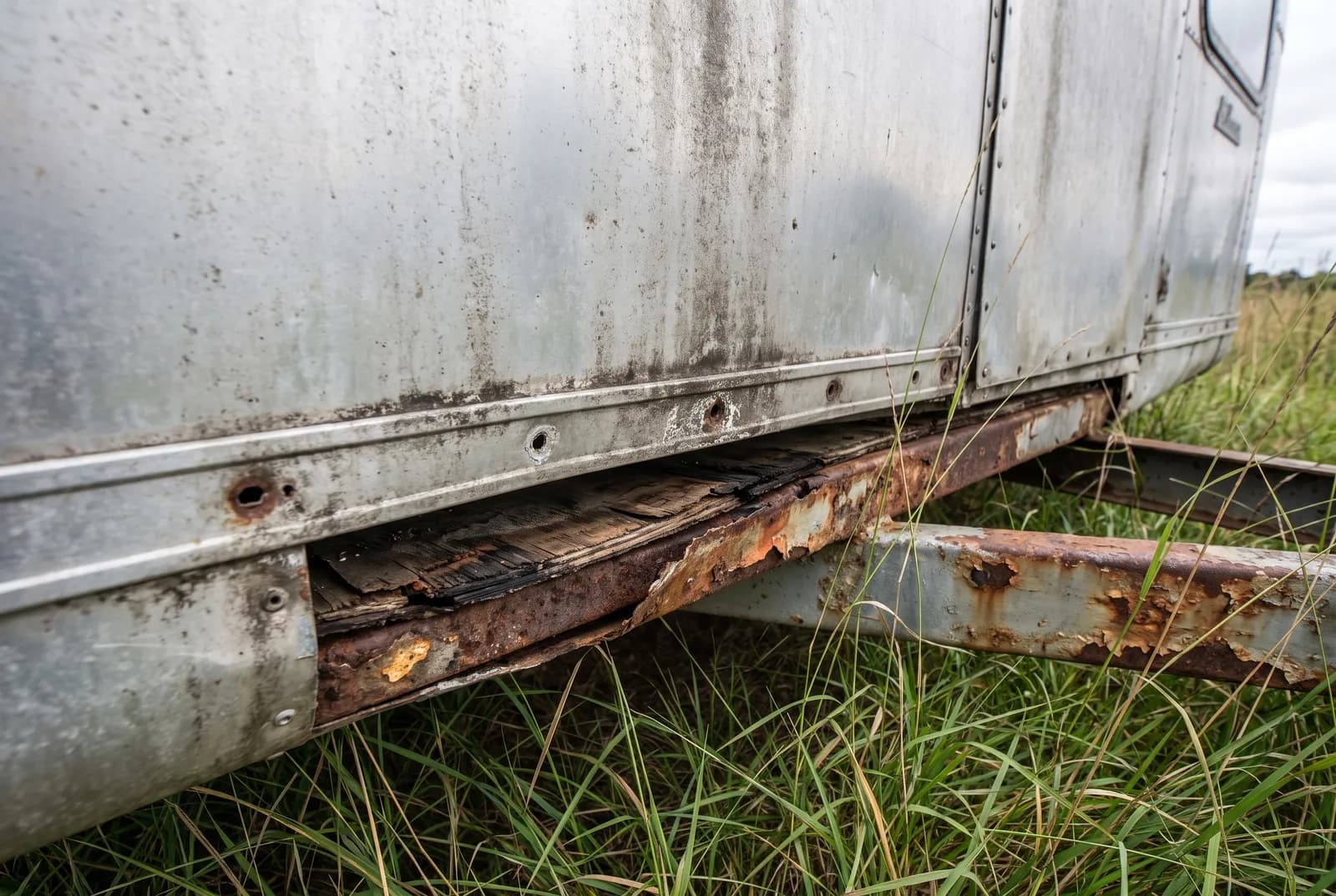 Detail van een Airstream Restauratieproject