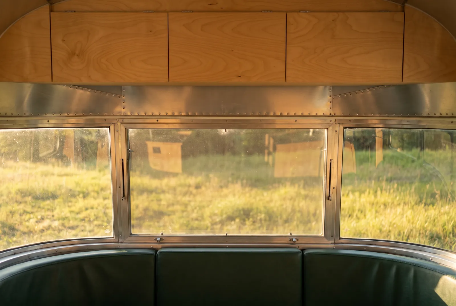 Detail van een Airstream Rondzit achterin