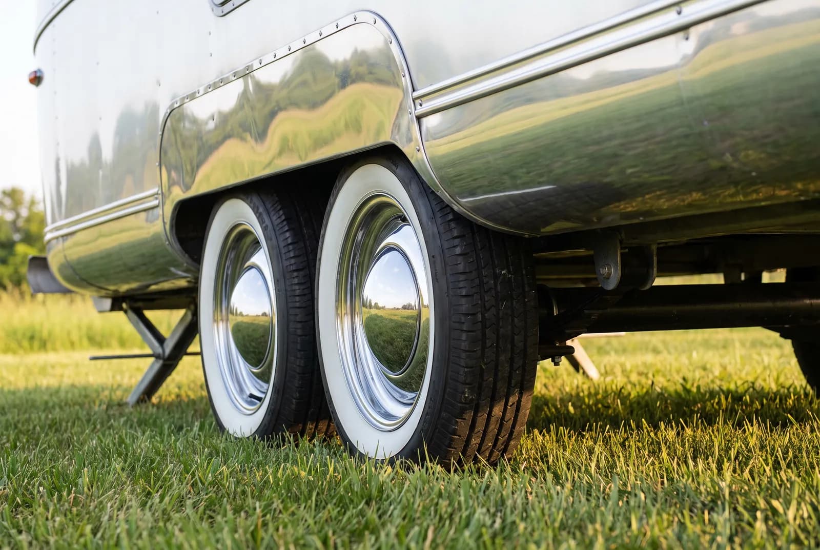 Detail van een Airstream Lange uitvoering
