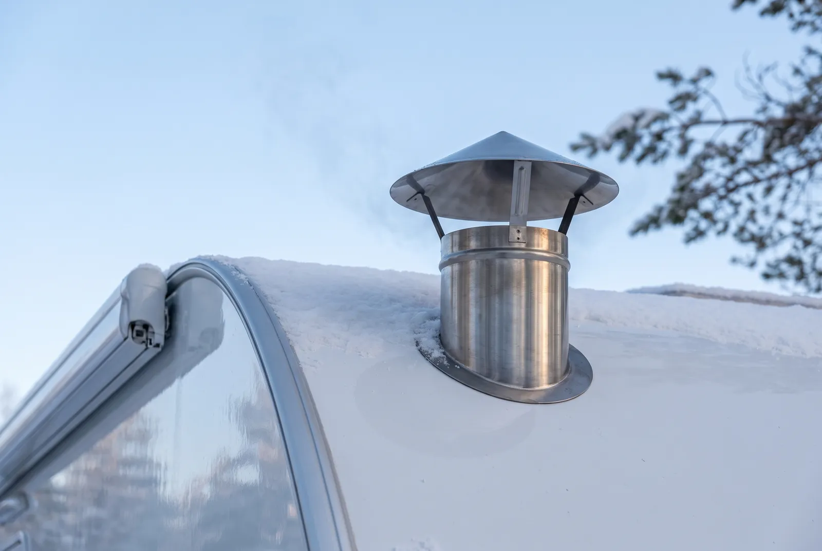 Detail van een Home-car Winterklaar